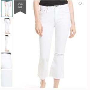 Rag&Bone White Marilyn High Waisted Flare Jeans